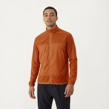 Anna-Kaci Men's Lightweight Zip-Up Windbreaker Jacket with High Collar and Elastic Cuffs