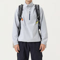 Anna-Kaci Men's Long Sleeve Quarter Zip Windbreaker Pullover with Elastic Cuffs and Zipper Chest Pocket