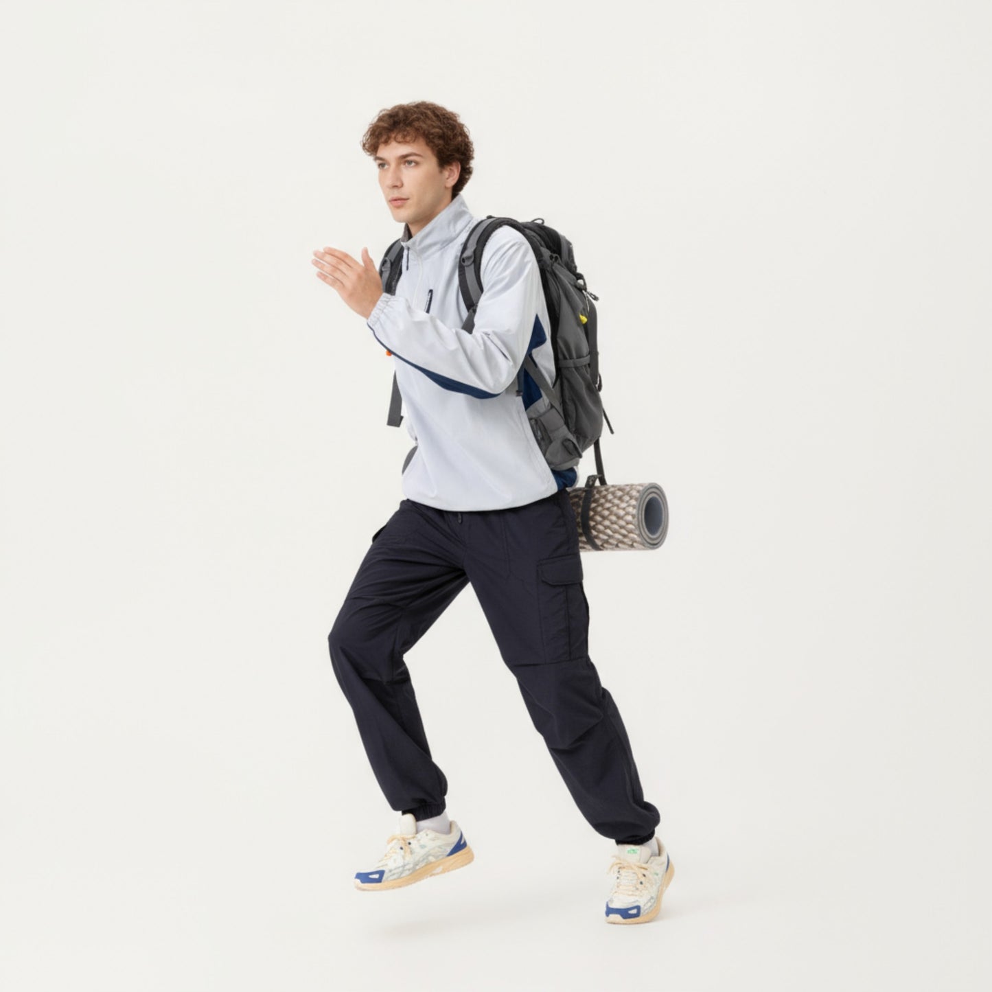 Anna-Kaci Men's Long Sleeve Quarter Zip Windbreaker Pullover with Elastic Cuffs and Zipper Chest Pocket