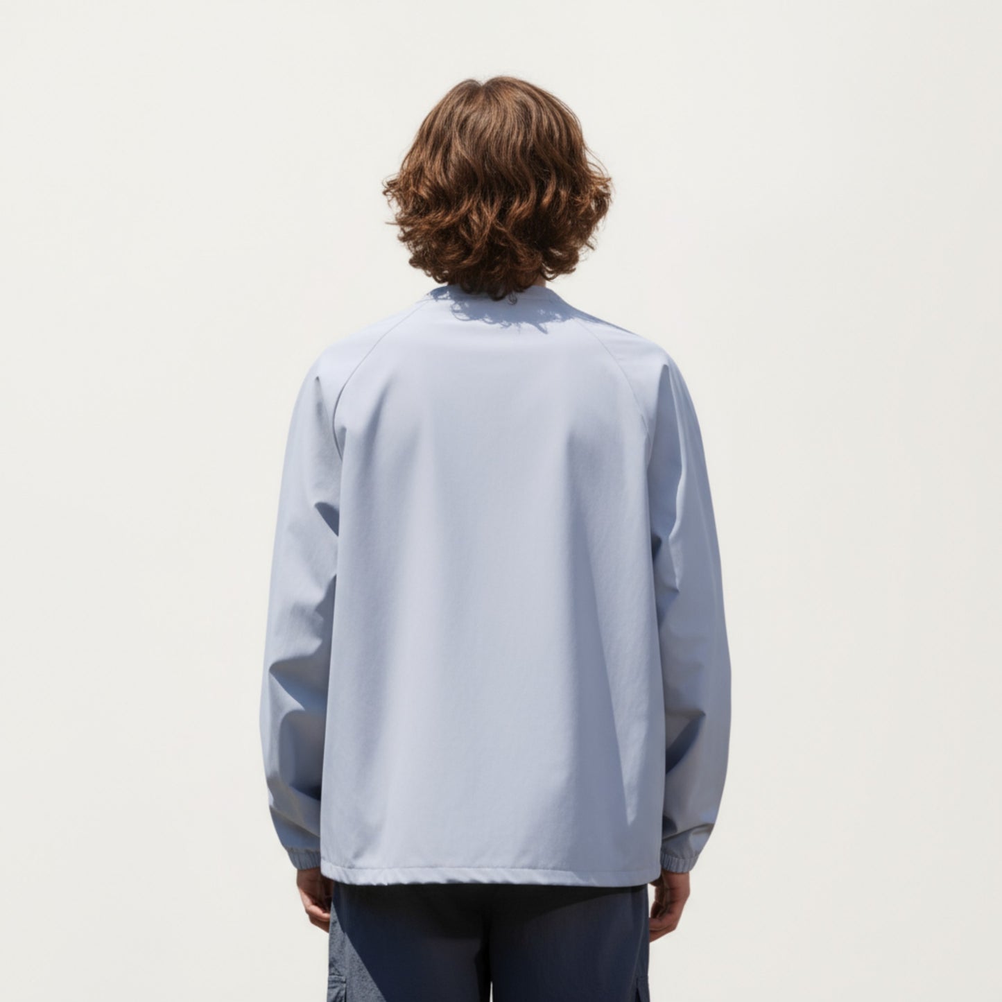 Anna-Kaci Men's Long Sleeve Pullover Crew Neck Top with Contrast Zipper Chest Pocket and Elastic Cuffs