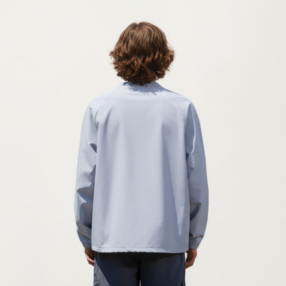 Anna-Kaci Men's Long Sleeve Pullover Crew Neck Top with Contrast Zipper Chest Pocket and Elastic Cuffs