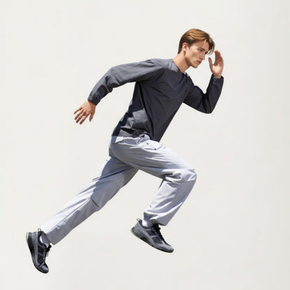 Anna-Kaci Men's Long Sleeve Crew Neck Utility Pullover with Zipper Chest Pocket and Elastic Cuffs