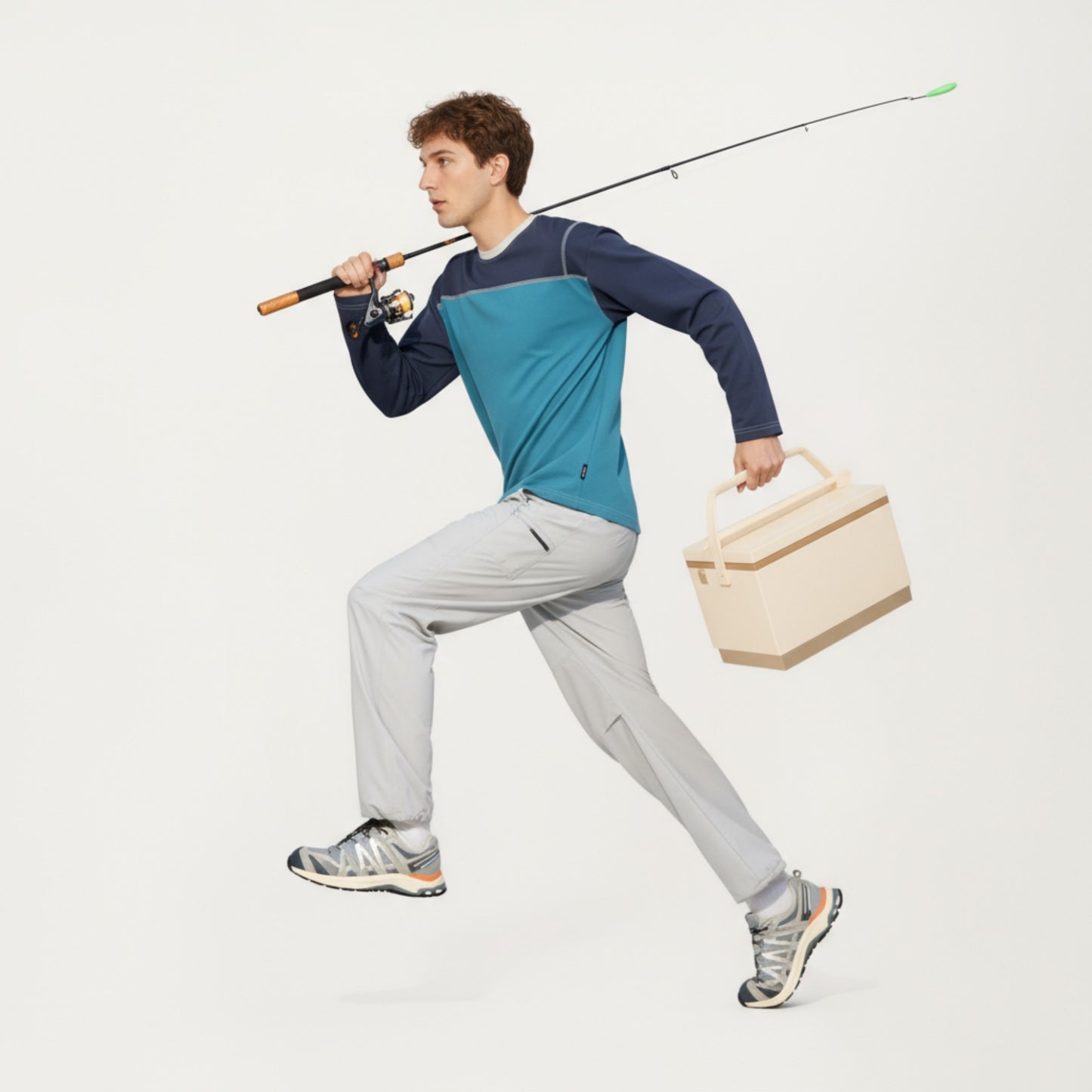 Anna-Kaci Men's Long Sleeve Color Block Crew Neck Pullover with Contrast Stitching and Relaxed Fit