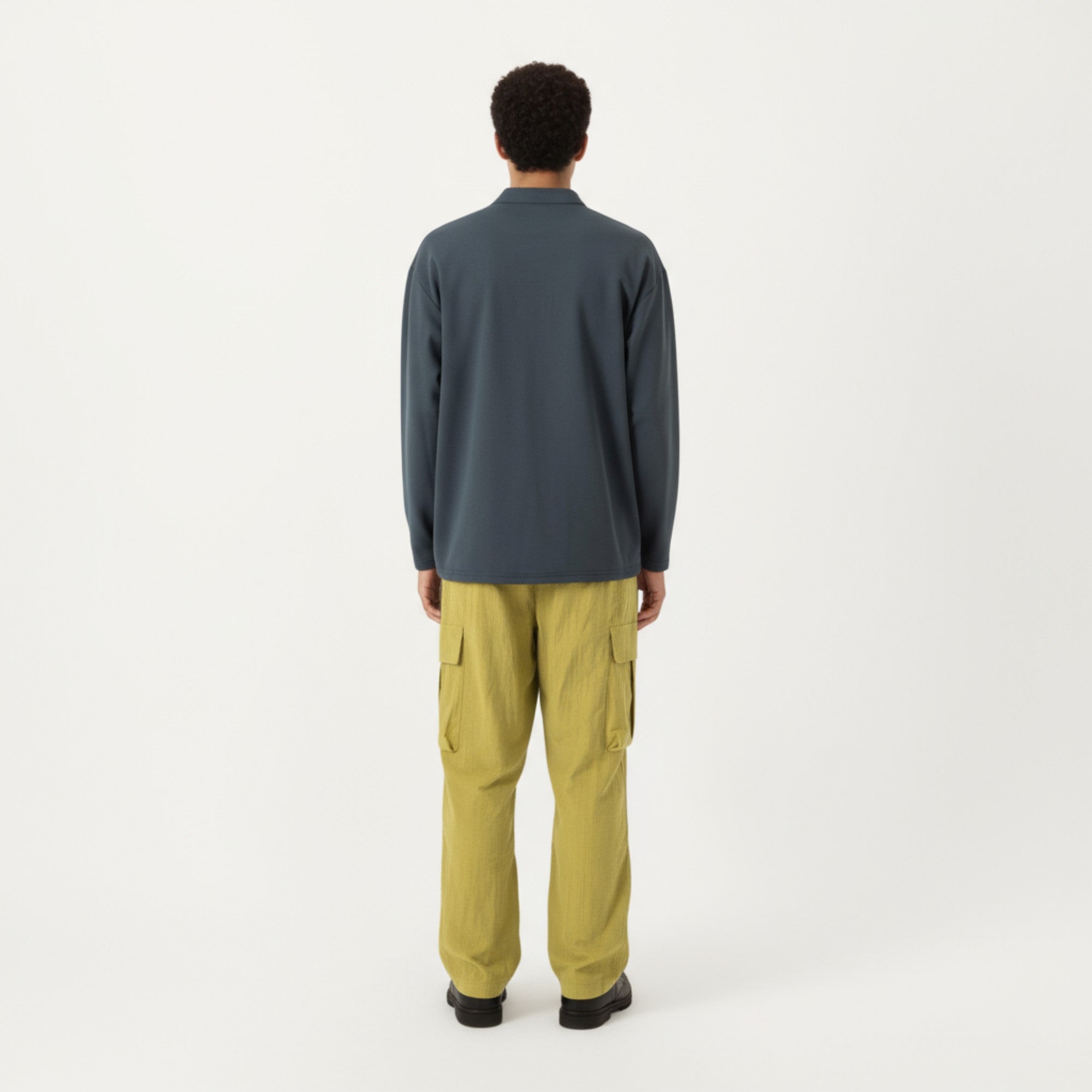 Anna-Kaci Men's Long Sleeve Quarter Zip Pullover with Contrast Shoulder Panels and Stand Collar