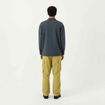 Anna-Kaci Men's Long Sleeve Quarter Zip Pullover with Contrast Shoulder Panels and Stand Collar