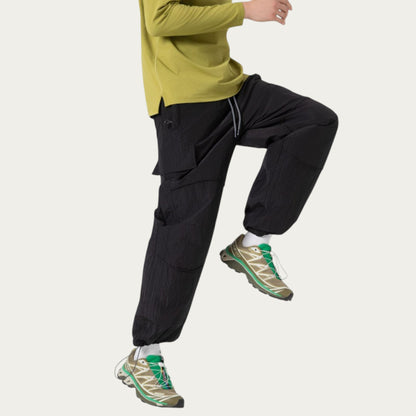 Anna-Kaci Men's Lightweight Cargo Pants with Drawstring Waist and Utility Pockets