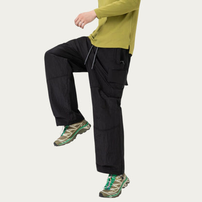 Anna-Kaci Men's Lightweight Cargo Pants with Drawstring Waist and Utility Pockets