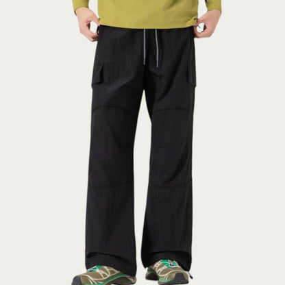 Anna-Kaci Men's Lightweight Cargo Pants with Drawstring Waist and Utility Pockets