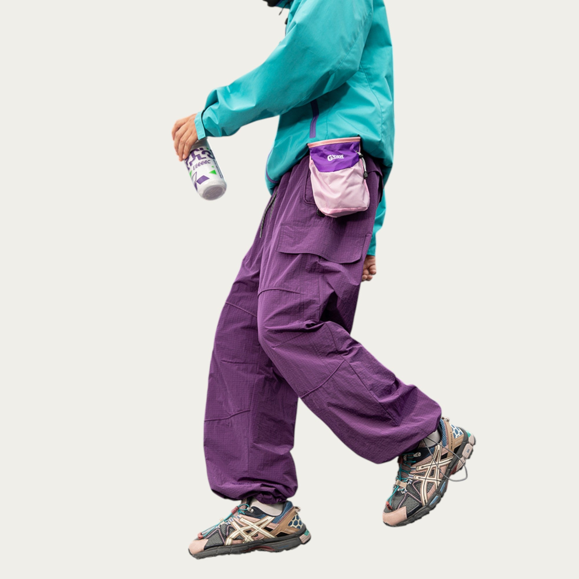 Anna-Kaci Men's Lightweight Cargo Pants with Drawstring Waist and Utility Pockets