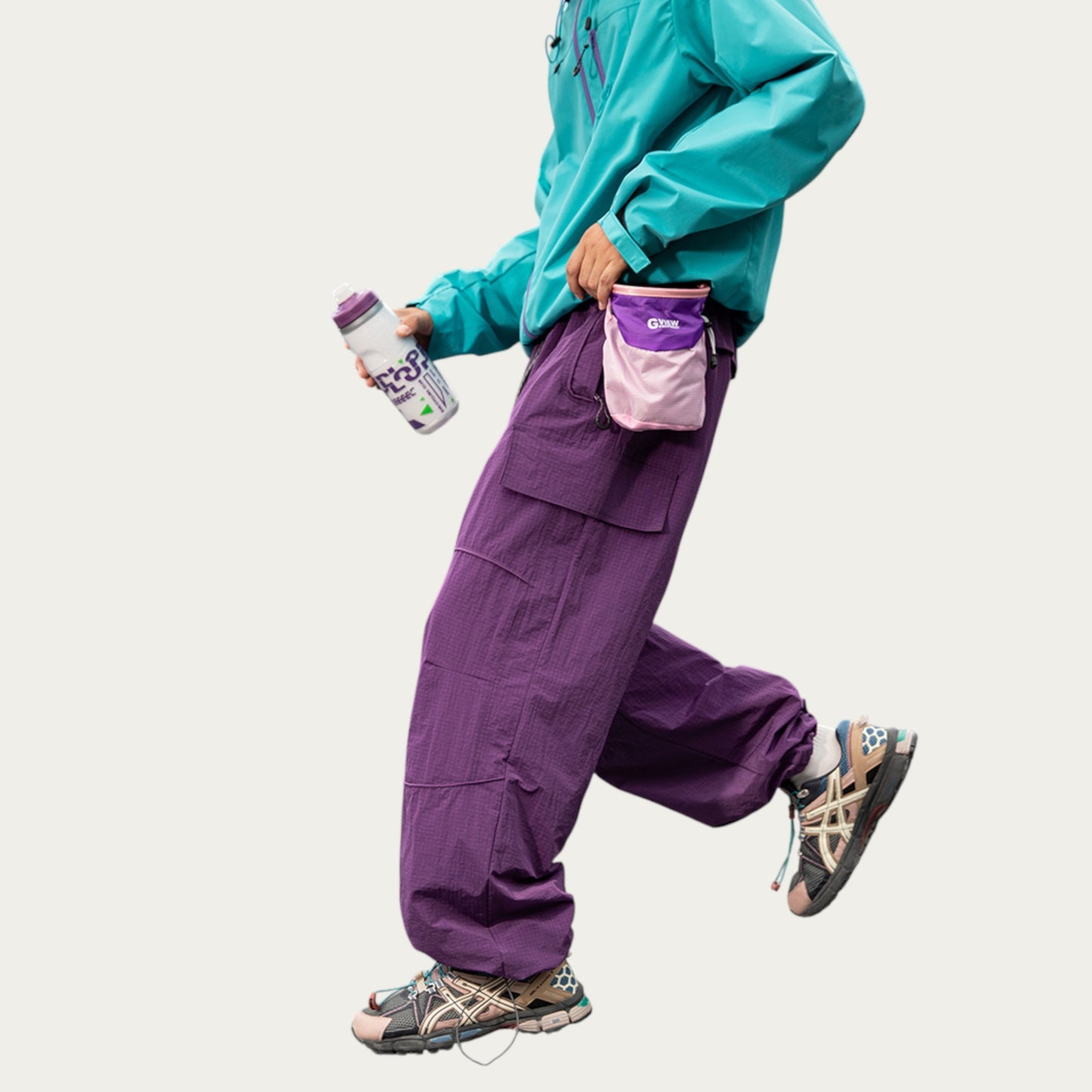 Anna-Kaci Men's Lightweight Cargo Pants with Drawstring Waist and Utility Pockets