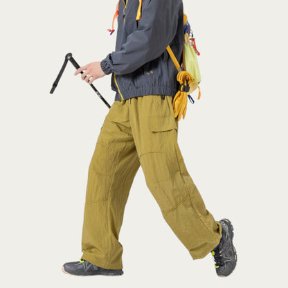 Anna-Kaci Men's Lightweight Cargo Pants with Drawstring Waist and Utility Pockets