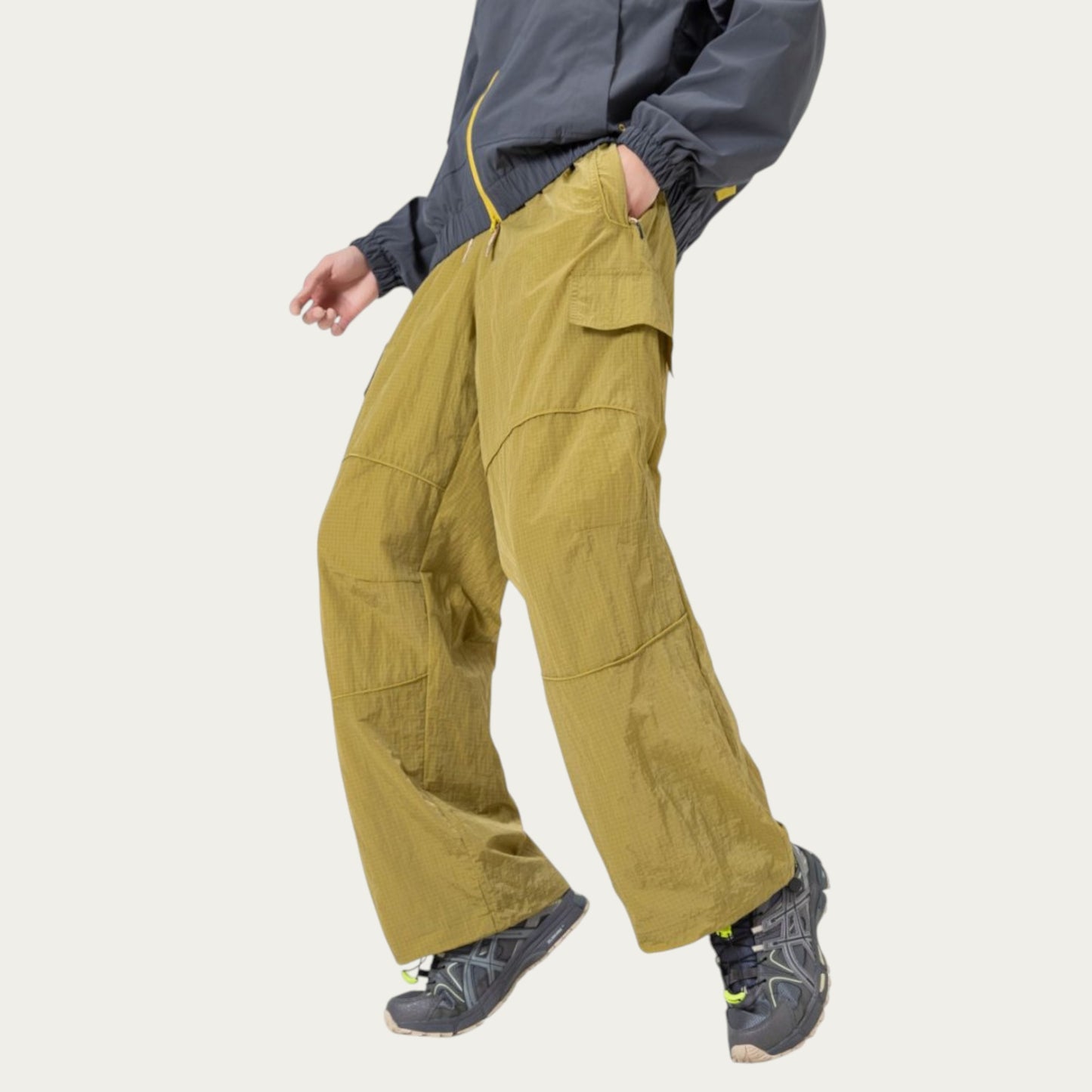 Anna-Kaci Men's Lightweight Cargo Pants with Drawstring Waist and Utility Pockets