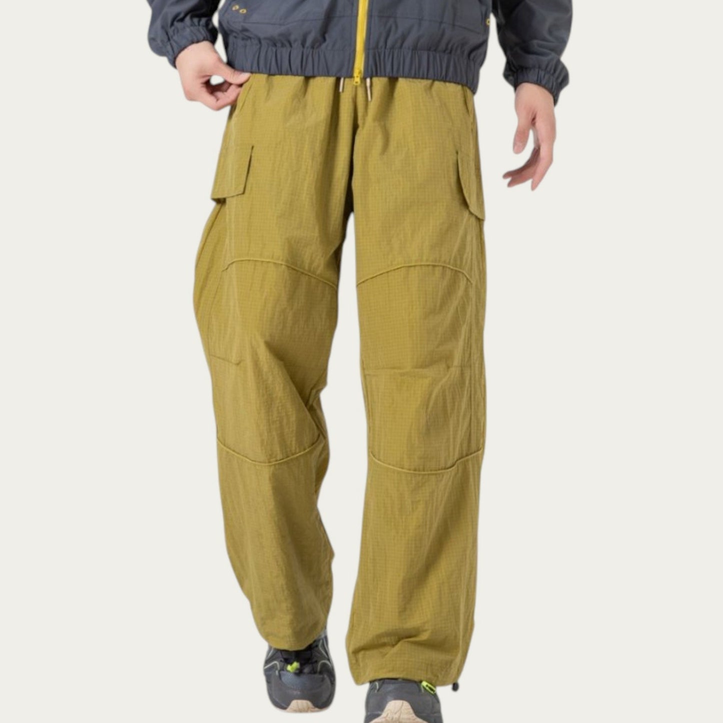 Anna-Kaci Men's Lightweight Cargo Pants with Drawstring Waist and Utility Pockets