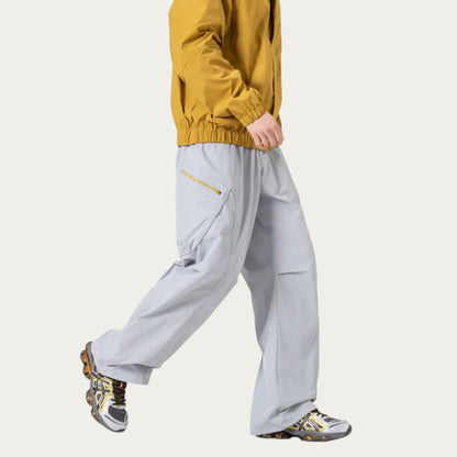 Anna-Kaci Men's Relaxed Fit Cargo Pants with Side Pockets and Adjustable Drawstring Waist