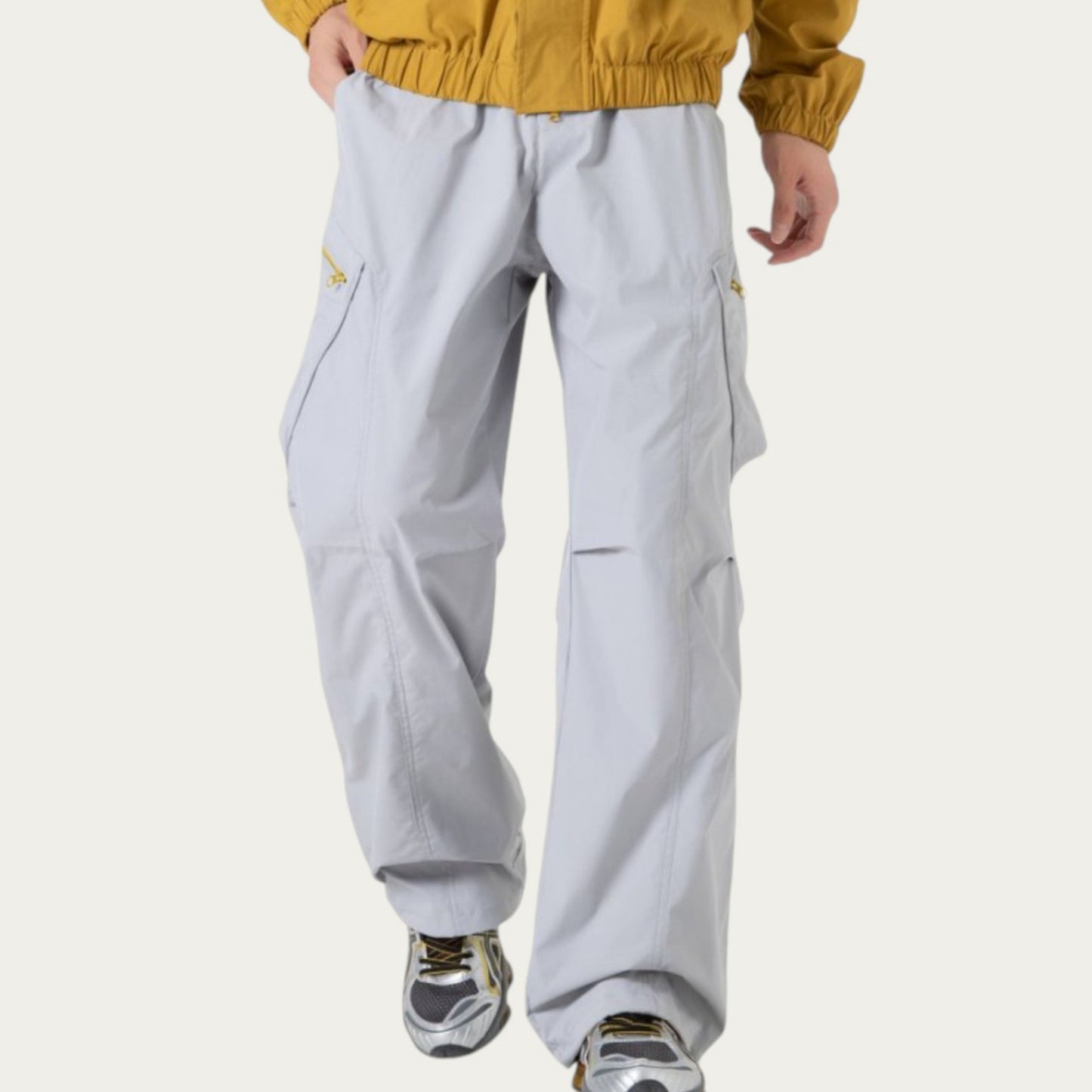 Anna-Kaci Men's Relaxed Fit Cargo Pants with Side Pockets and Adjustable Drawstring Waist