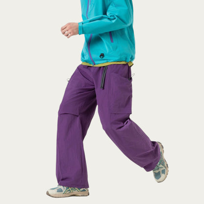 Anna-Kaci Men's Oversized Cargo Pants with Adjustable Drawstring Hem and Multi-Pocket Design