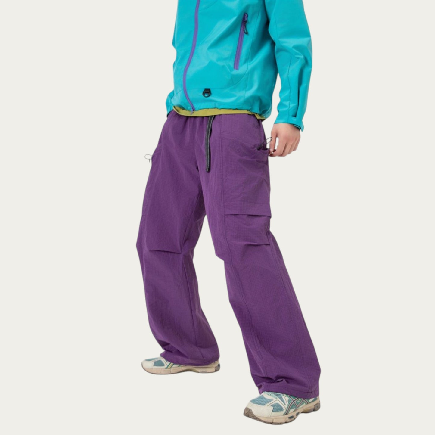 Anna-Kaci Men's Oversized Cargo Pants with Adjustable Drawstring Hem and Multi-Pocket Design