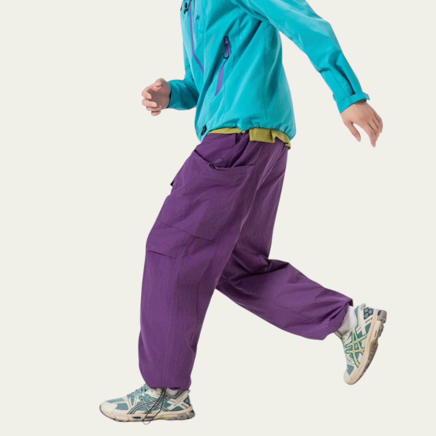 Anna-Kaci Men's Oversized Cargo Pants with Adjustable Drawstring Hem and Multi-Pocket Design