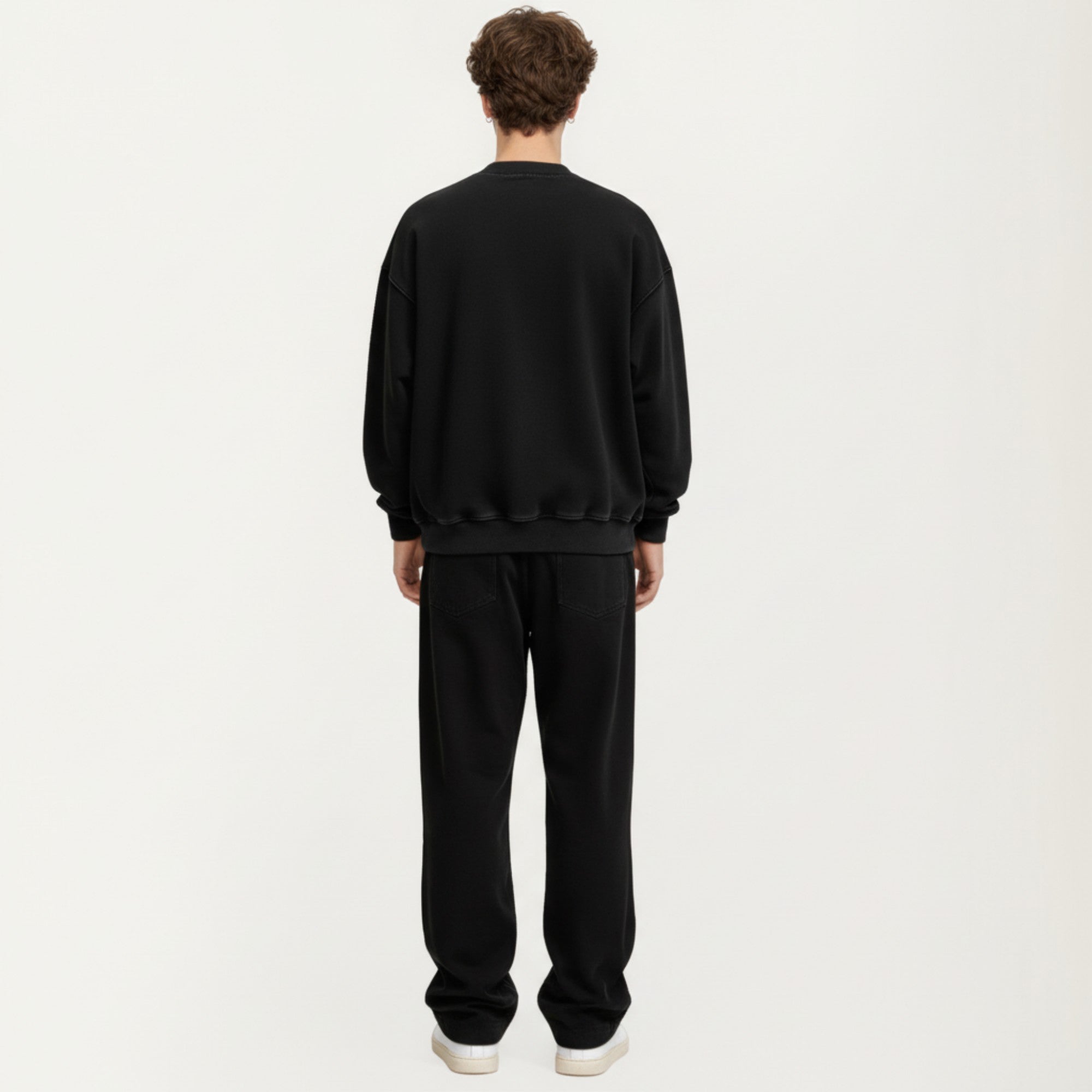 Anna-Kaci Men's Crewneck Sweatshirt with Ribbed Trim and Relaxed Fit