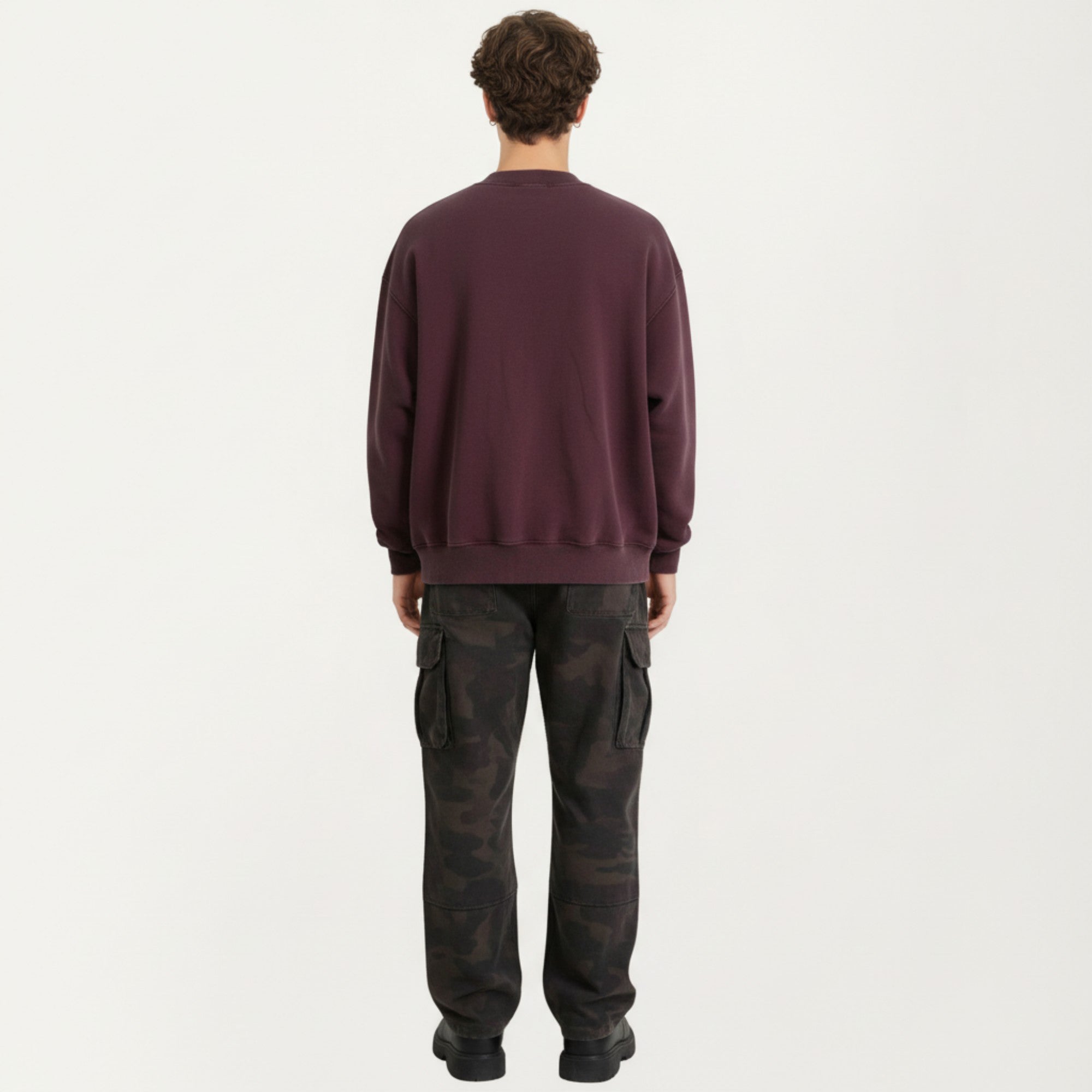 Anna-Kaci Men's Crewneck Sweatshirt with Ribbed Trim and Relaxed Fit