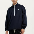 Anna-Kaci Men's Half Zip Pullover with Stand Collar and Relaxed Fit