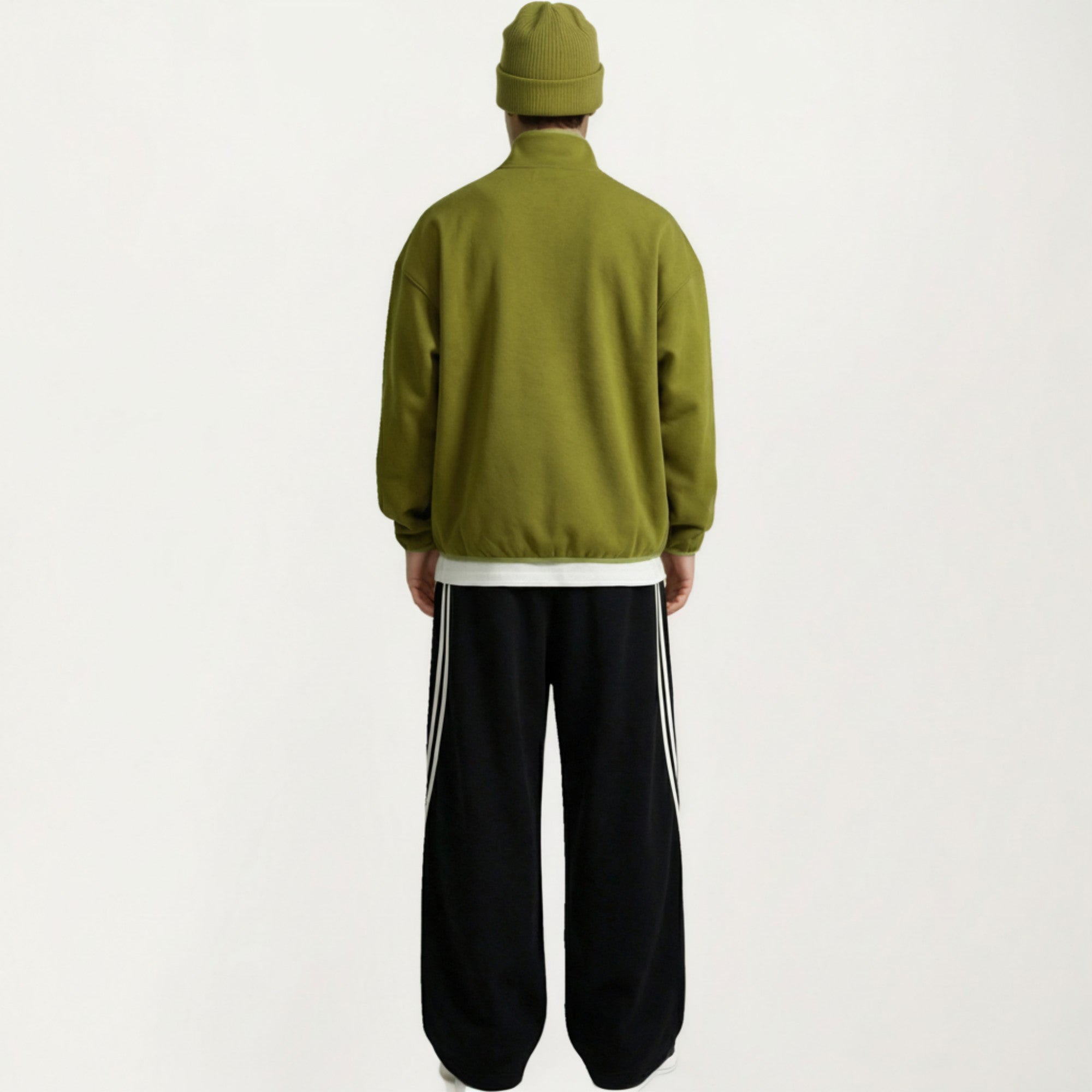 Anna-Kaci Men's Half Zip Pullover with Stand Collar and Relaxed Fit