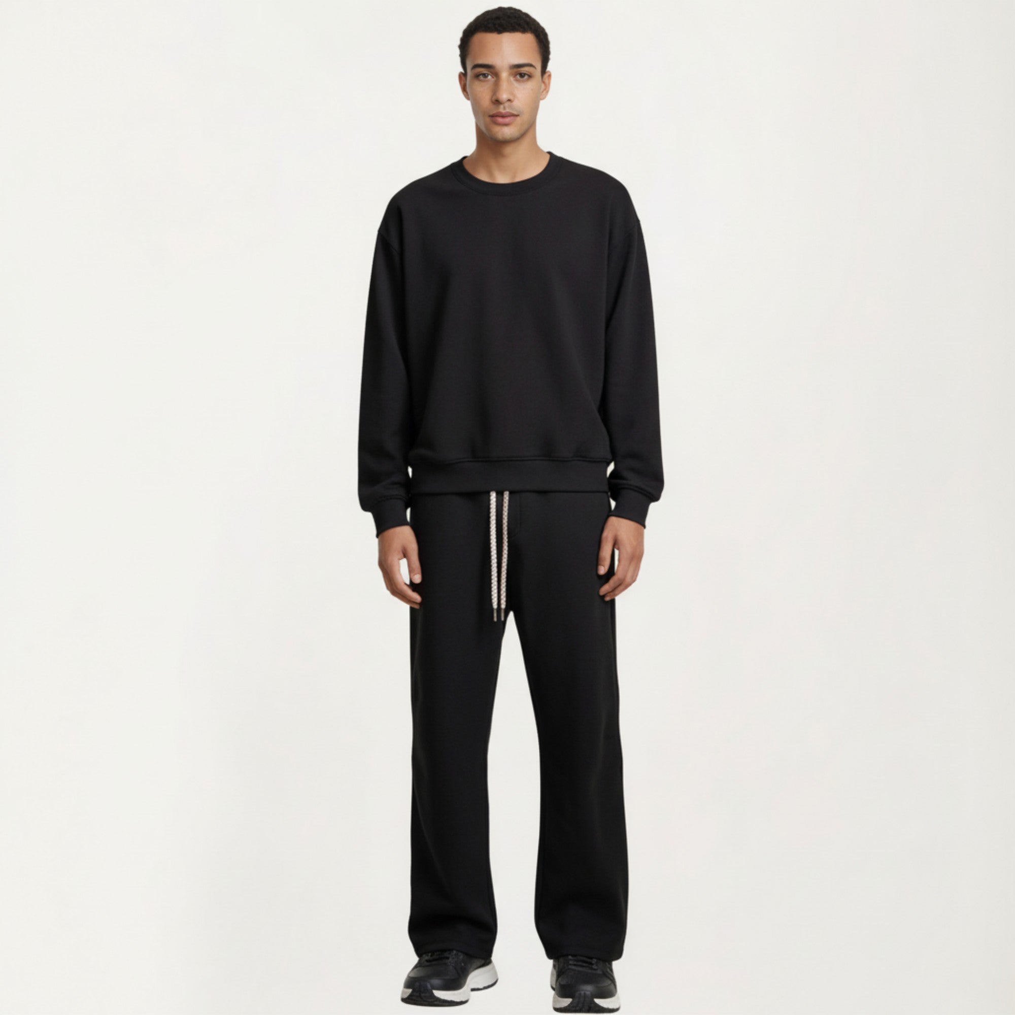 Anna-Kaci Men's Straight Leg Drawstring Pants with Elastic Waist and Relaxed Fit