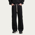 Anna-Kaci Men's Straight Leg Drawstring Pants with Elastic Waist and Relaxed Fit