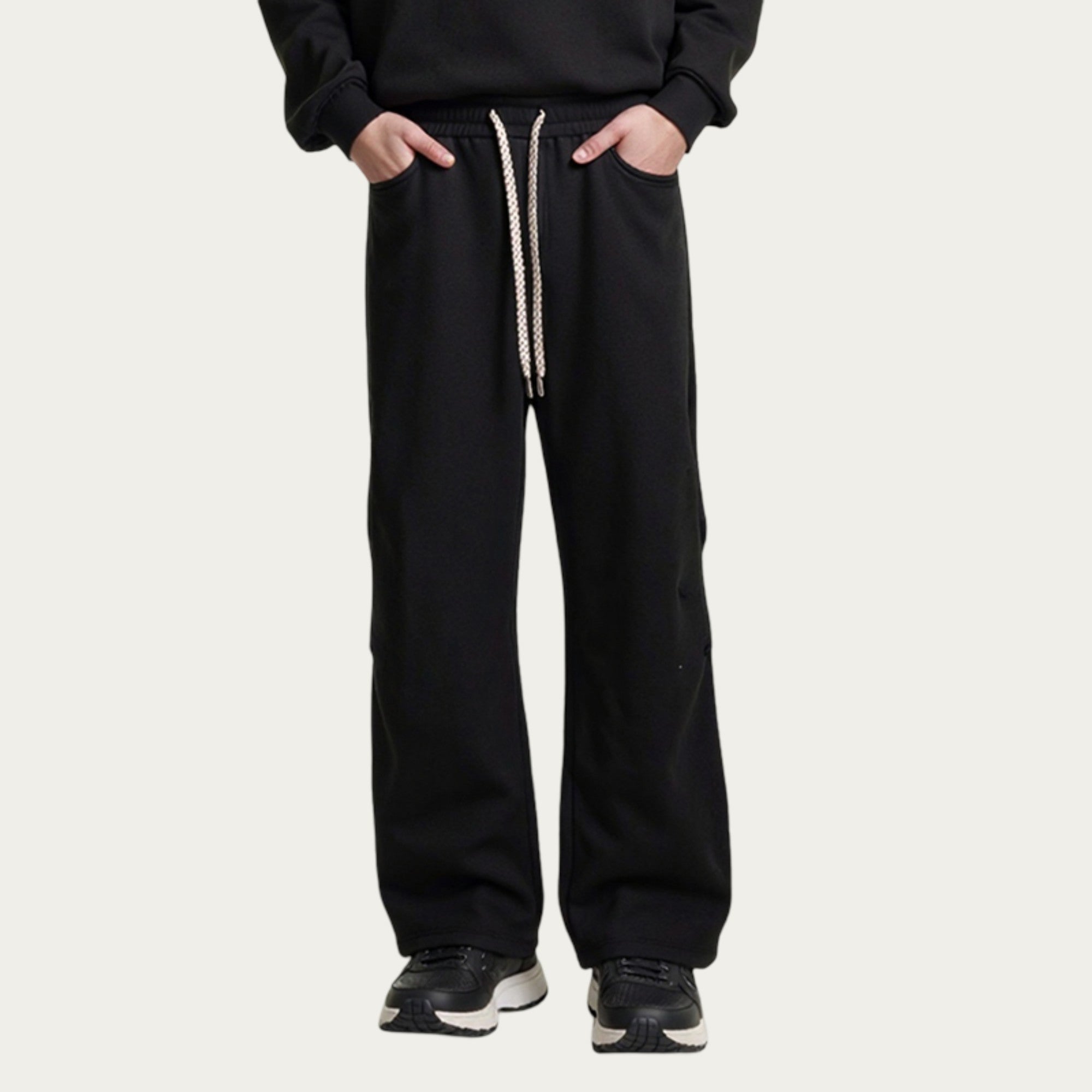 Anna-Kaci Men's Straight Leg Drawstring Pants with Elastic Waist and Relaxed Fit