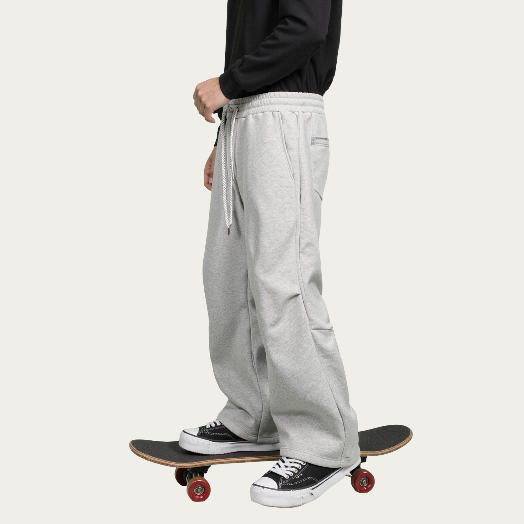 Anna-Kaci Men's Straight Leg Drawstring Pants with Elastic Waist and Relaxed Fit