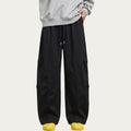 Anna-Kaci Men's Wide Leg Drawstring Pants with Relaxed Fit and Clean Seam Detailing