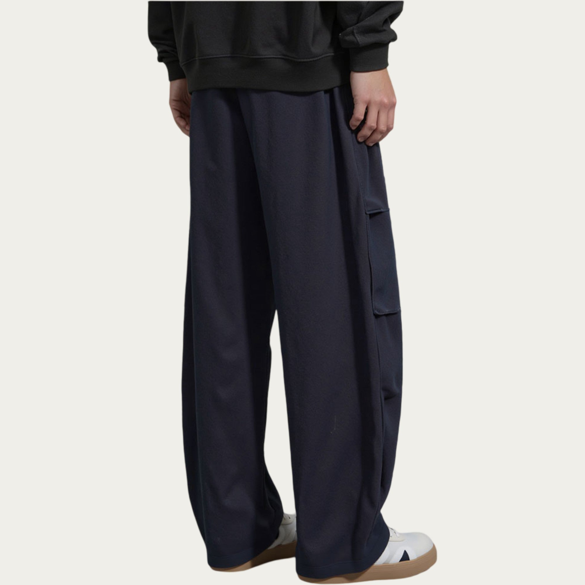 Anna-Kaci Men's Wide Leg Drawstring Pants with Relaxed Fit and Clean Seam Detailing