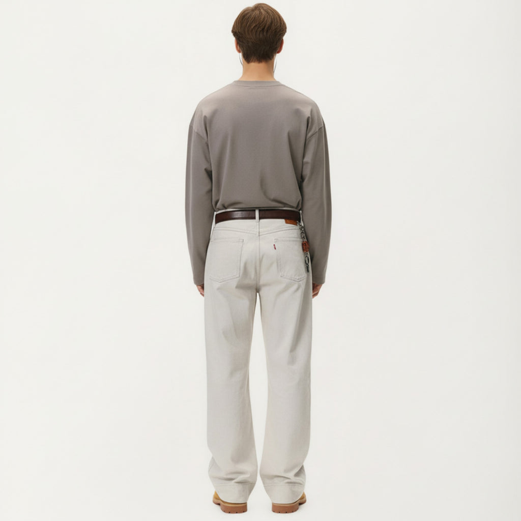 Anna-Kaci Men's Long Sleeve Crewneck T Shirt with Relaxed Fit and Clean Minimal Design