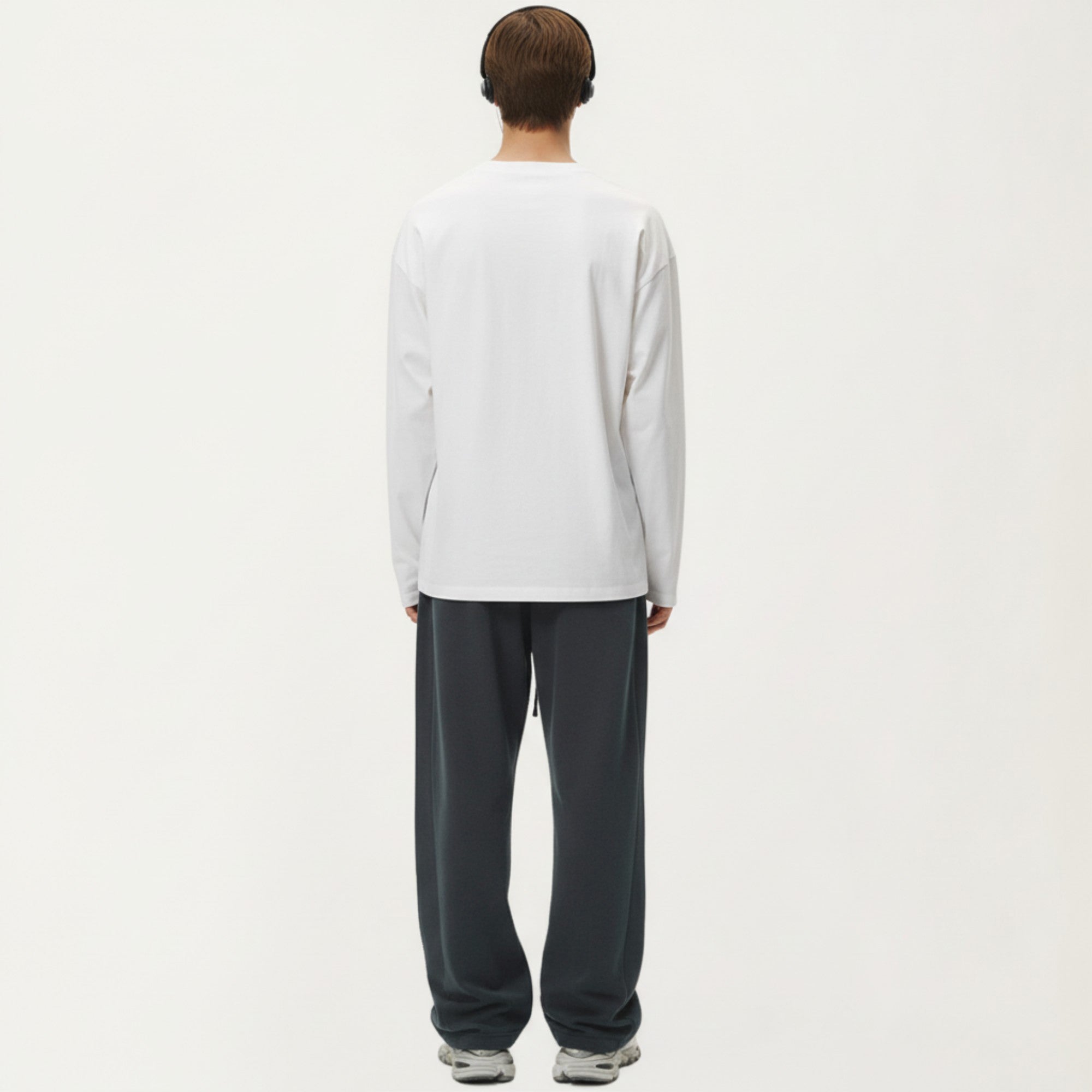 Anna-Kaci Men's Long Sleeve Crewneck T Shirt with Relaxed Fit and Clean Minimal Design