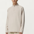 Anna-Kaci Men's Long Sleeve Quarter Zip Pullover with Mock Neck and Relaxed Athletic Fit