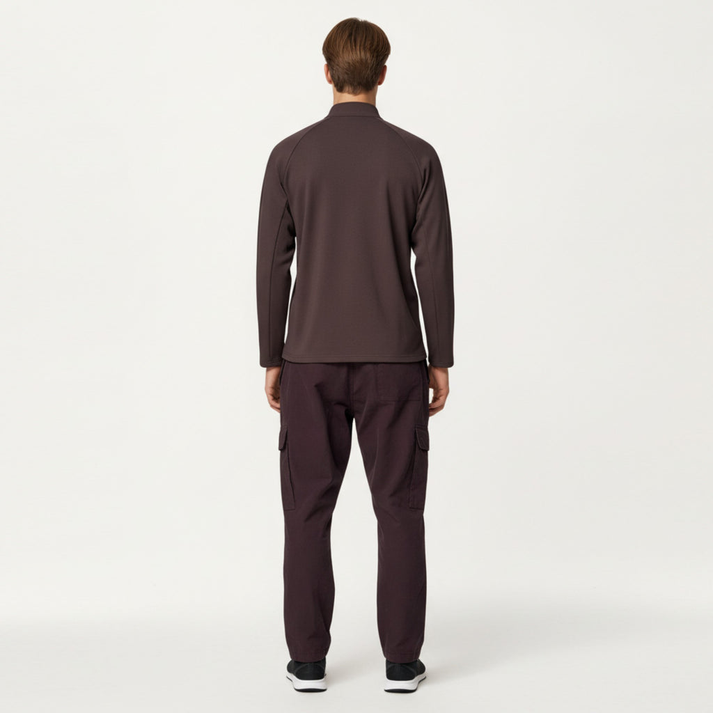 Anna-Kaci Men's Long Sleeve Quarter Zip Pullover with Mock Neck and Relaxed Athletic Fit