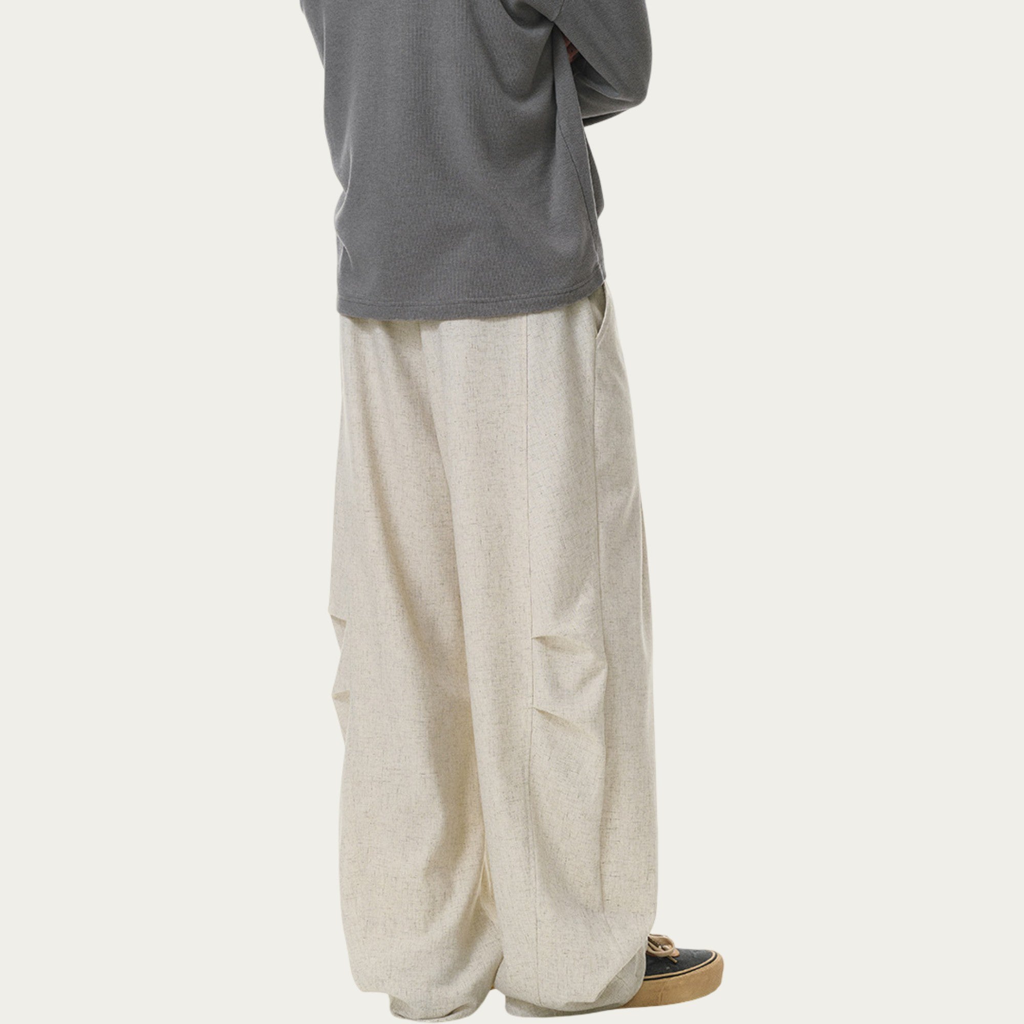 Anna-Kaci Men's Relaxed Fit Drawstring Pants with Elastic Waist and Straight Leg