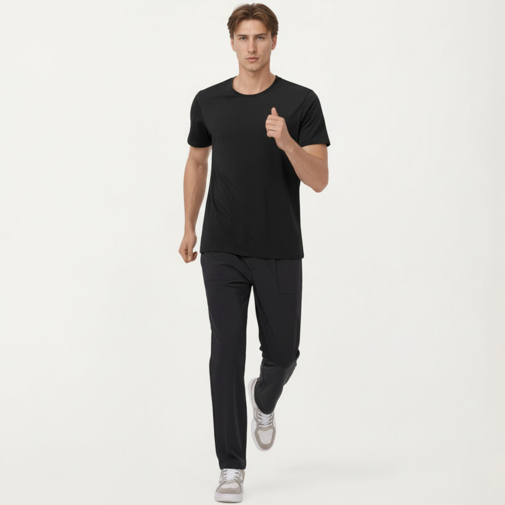 Anna-Kaci Men's Short Sleeve Performance Crewneck T-Shirt with Lightweight Stretch Fabric and Athletic Fit
