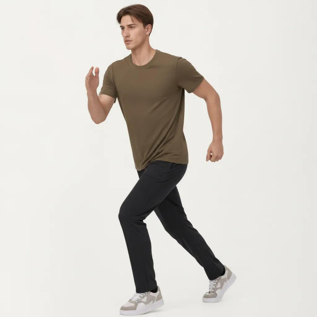 Anna-Kaci Men's Short Sleeve Performance Crewneck T-Shirt with Lightweight Stretch Fabric and Athletic Fit