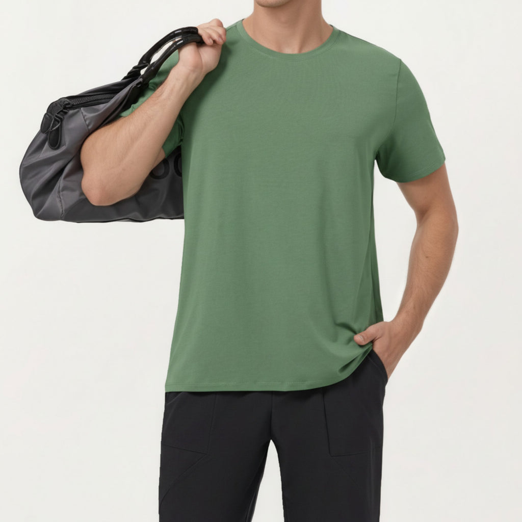 Anna-Kaci Men's Short Sleeve Performance Crewneck T-Shirt with Lightweight Stretch Fabric and Athletic Fit