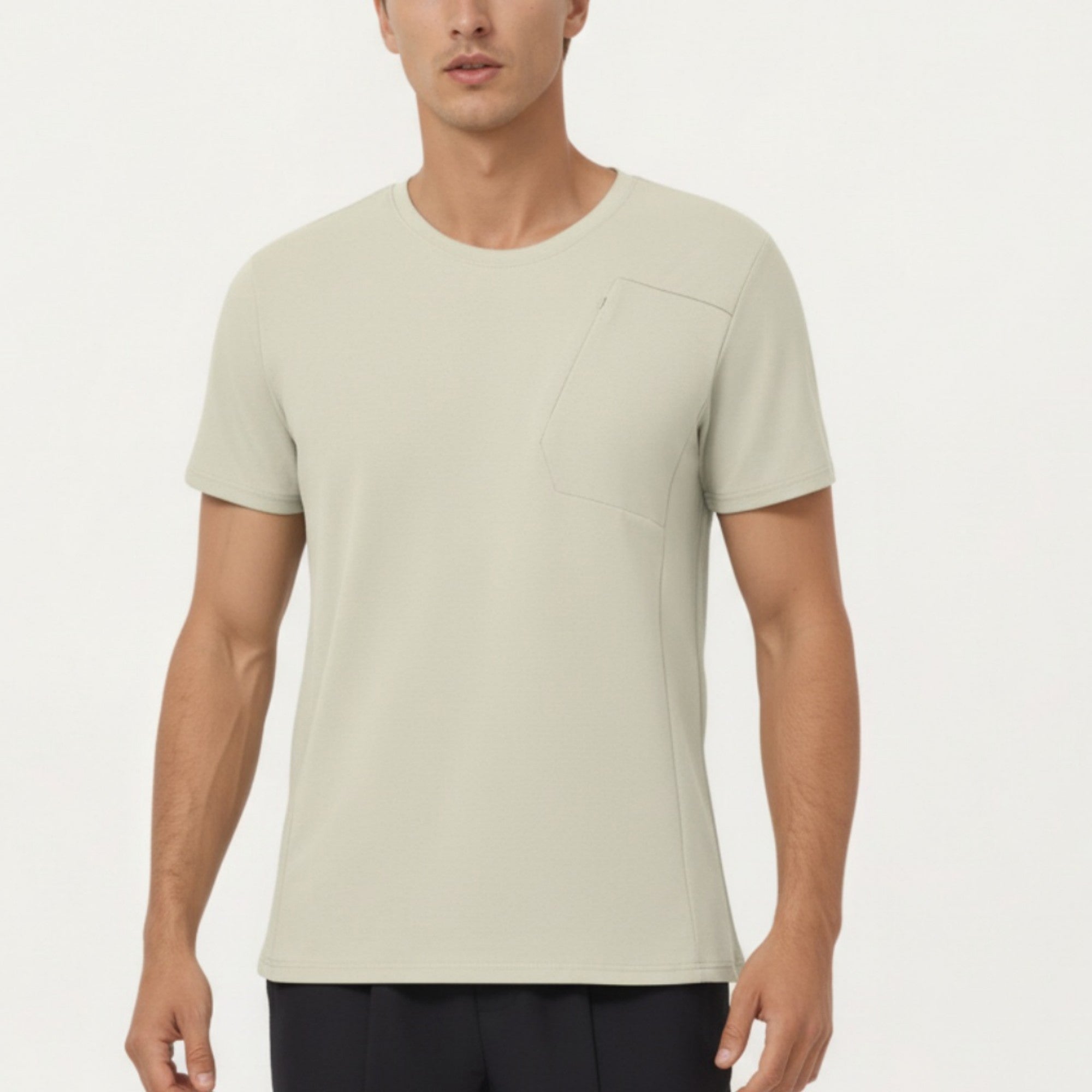 Anna-Kaci Men's Short Sleeve Performance T-Shirt with Chest Pocket and Lightweight Stretch Fabric