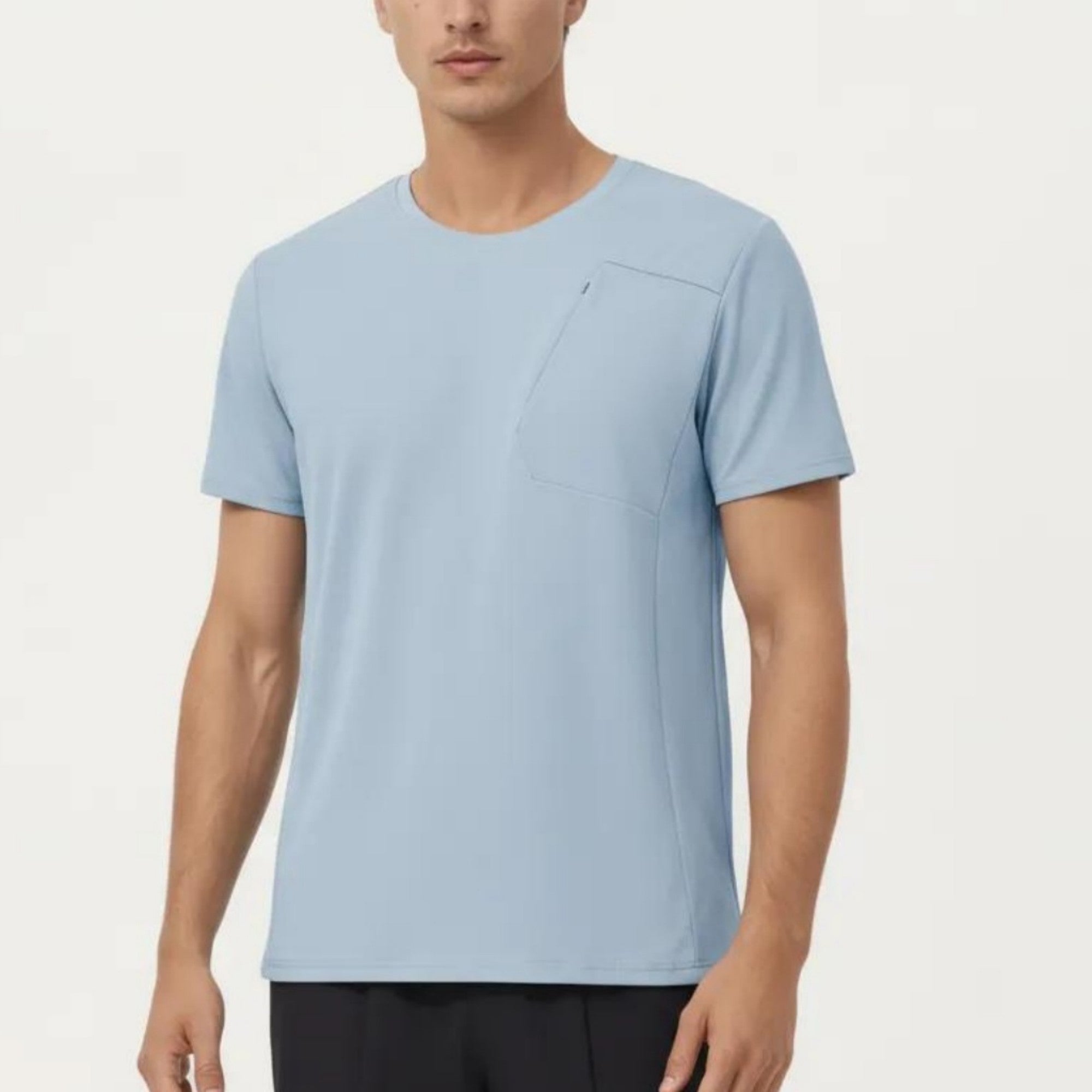 Anna-Kaci Men's Short Sleeve Performance T-Shirt with Chest Pocket and Lightweight Stretch Fabric