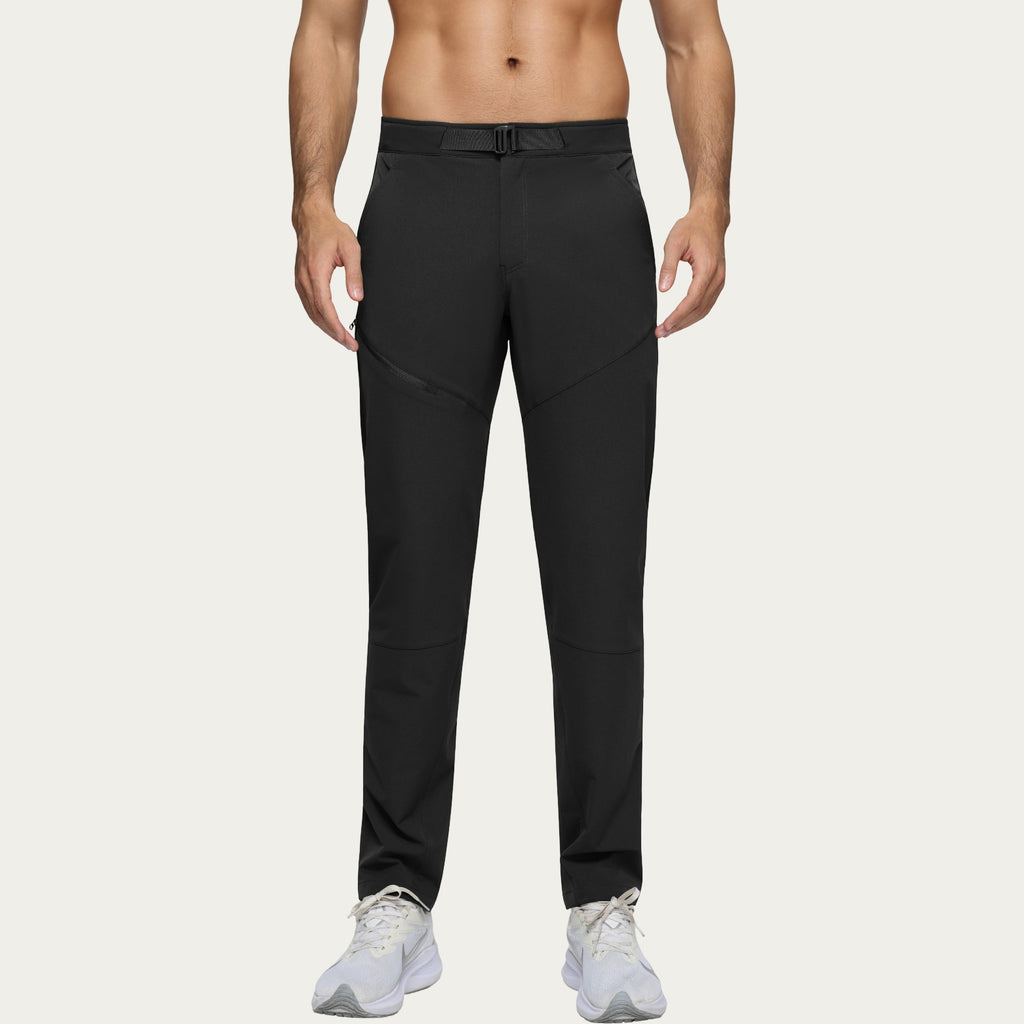 Anna-Kaci Men's Performance Utility Pants with Built-In Belt and Tapered Athletic Fit