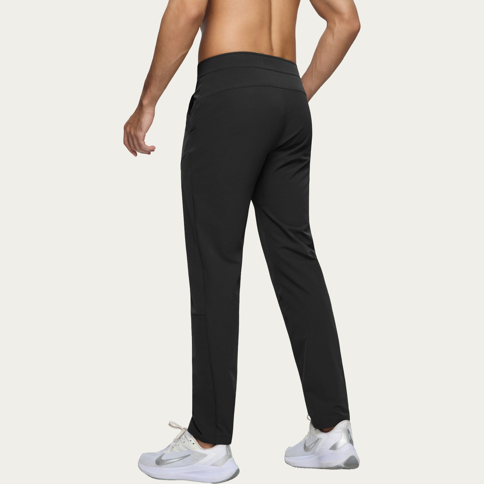 Anna-Kaci Men's Performance Utility Pants with Built-In Belt and Tapered Athletic Fit