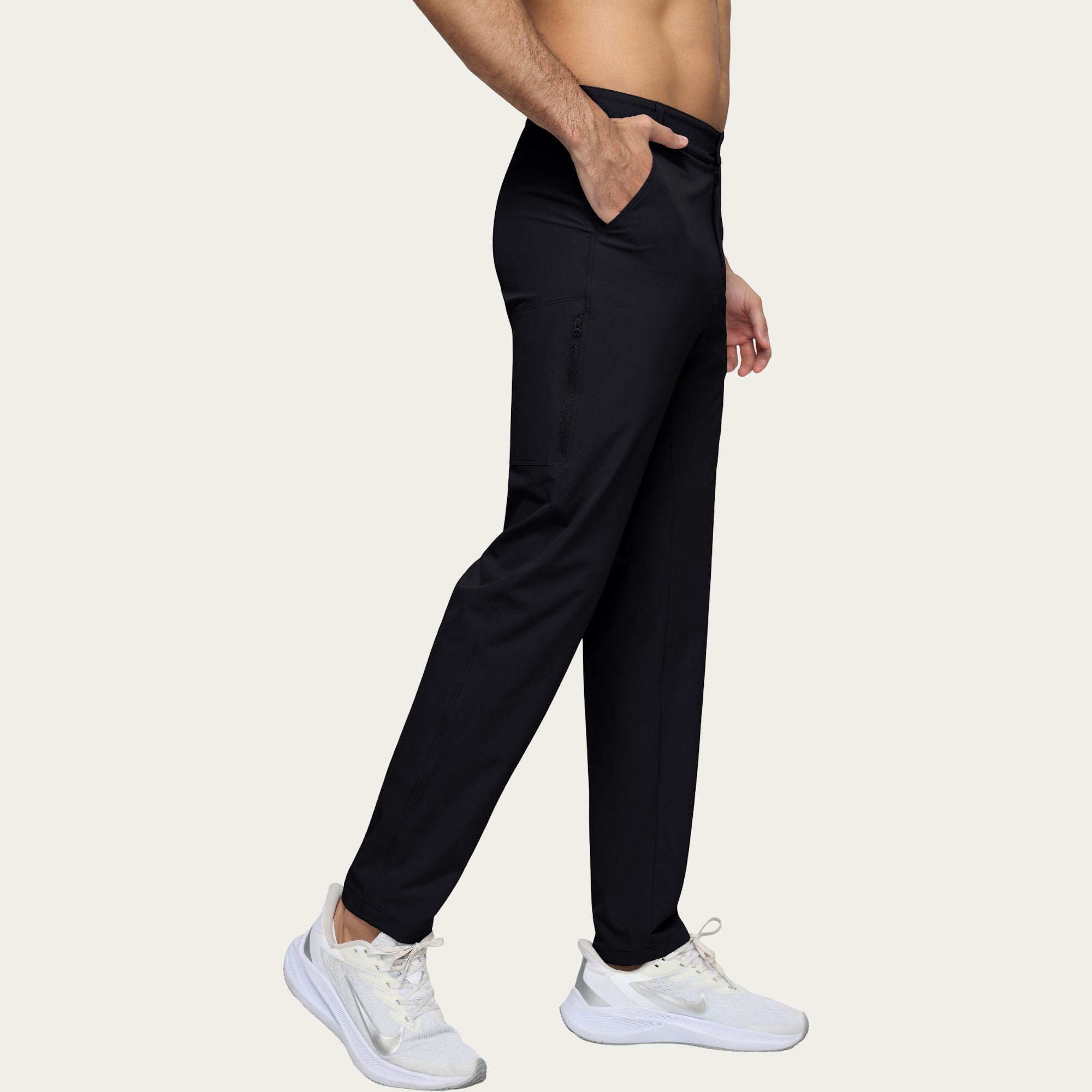 Anna-Kaci Men's Performance Stretch Pants with Button Waist Closure and Tapered Athletic Fit