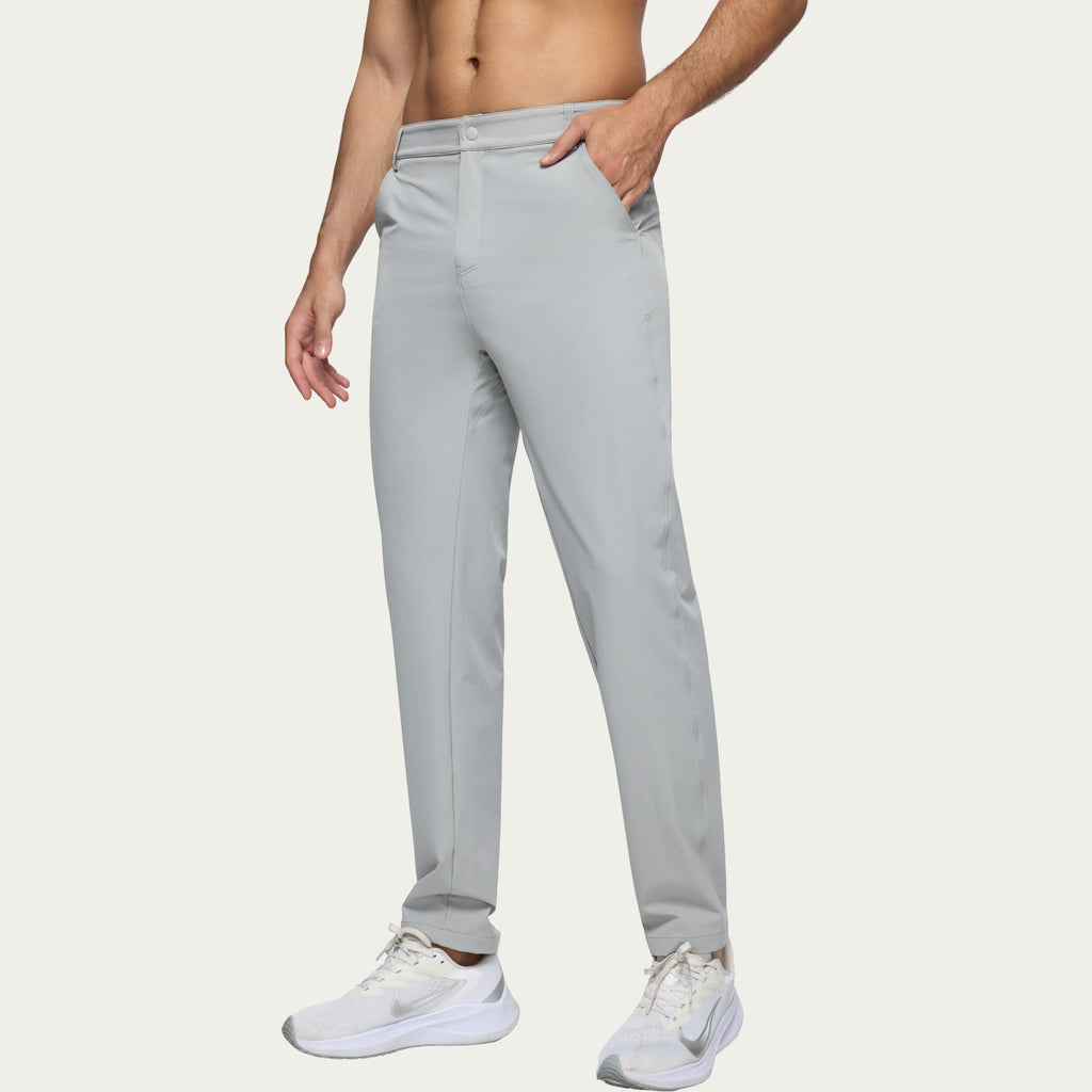 Anna-Kaci Men's Performance Stretch Pants with Button Waist Closure and Tapered Athletic Fit