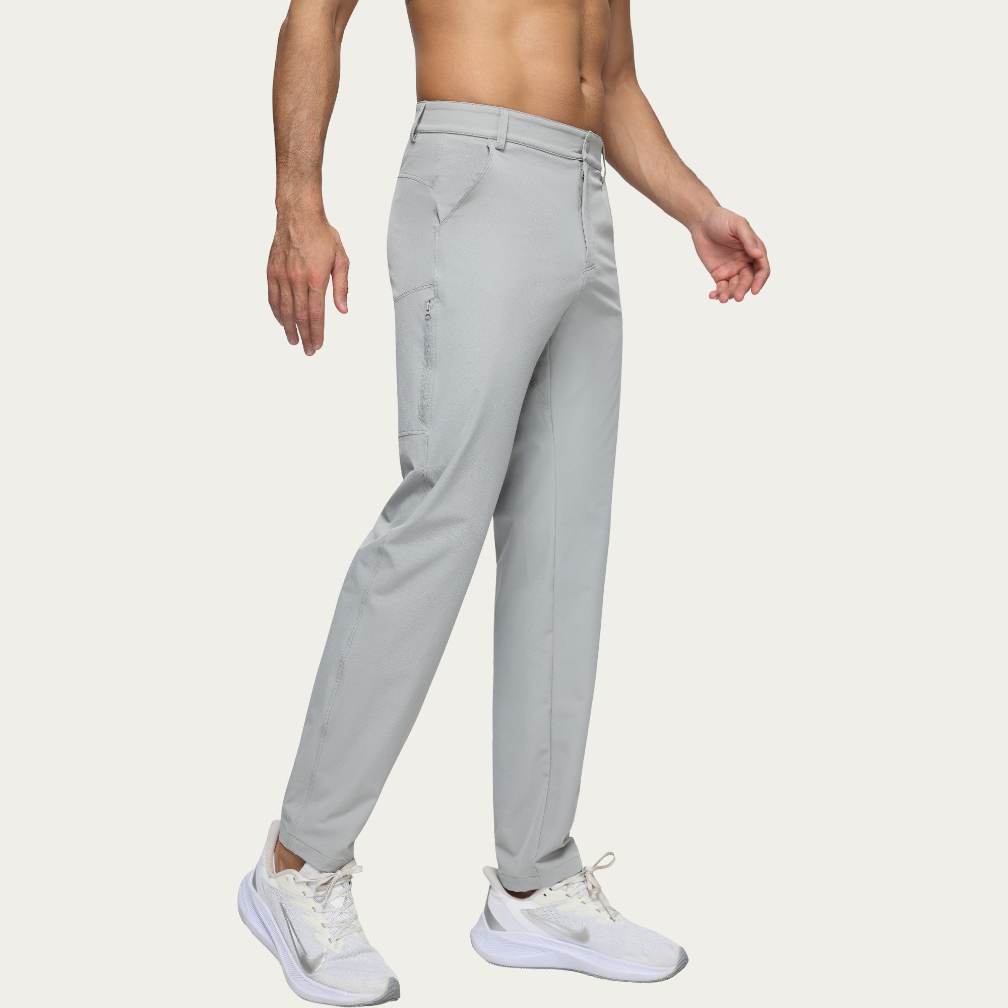 Anna-Kaci Men's Performance Stretch Pants with Button Waist Closure and Tapered Athletic Fit