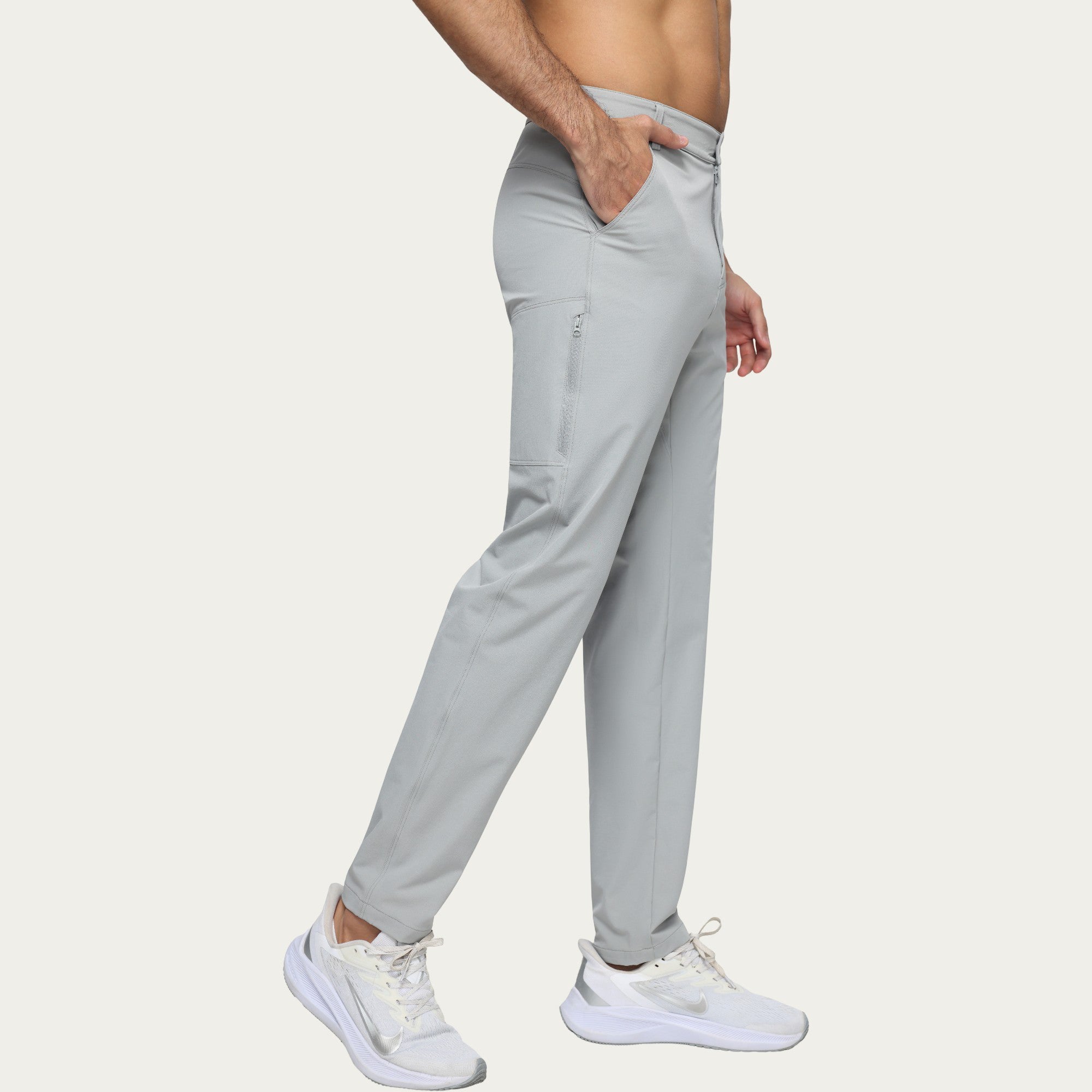 Anna-Kaci Men's Performance Stretch Pants with Button Waist Closure and Tapered Athletic Fit