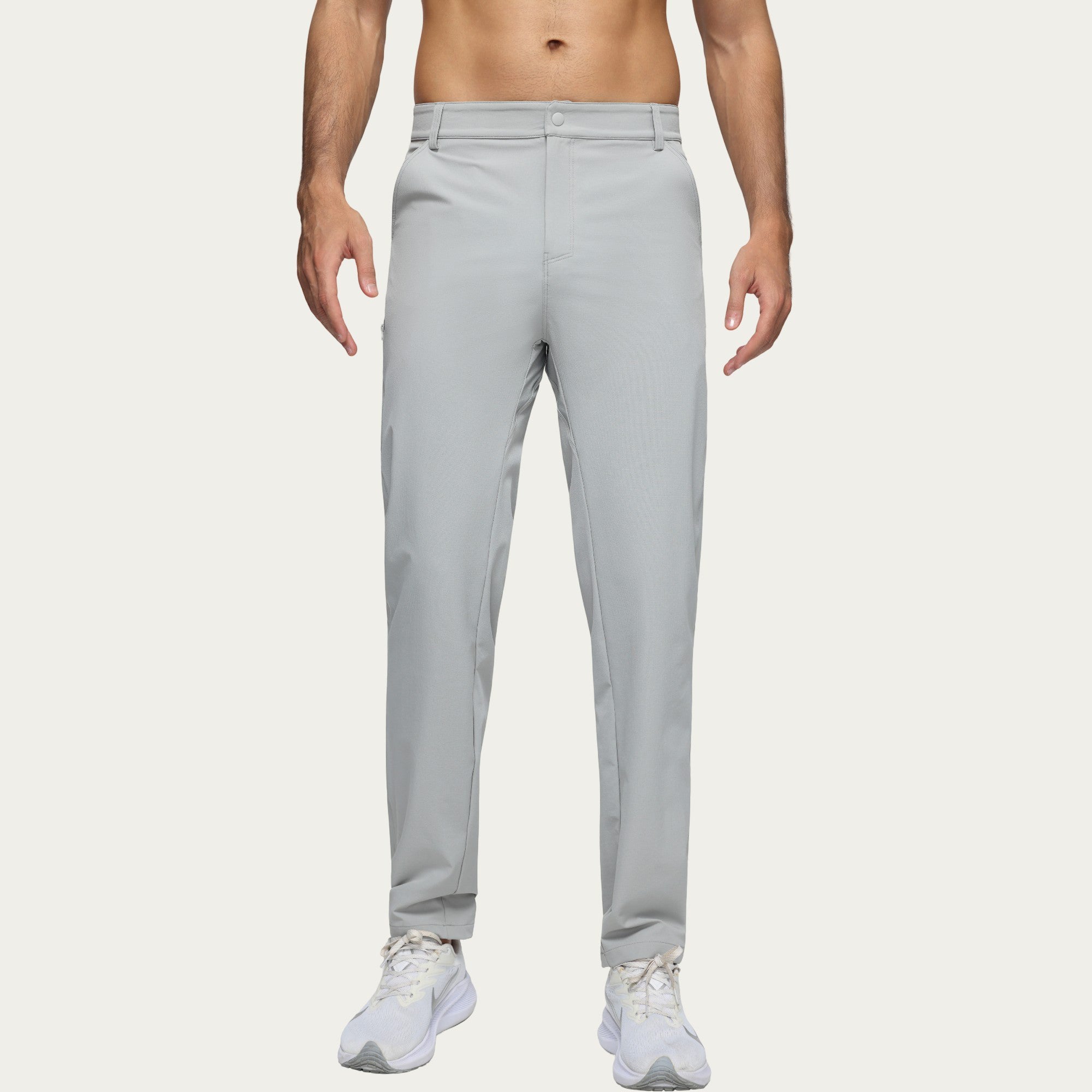 Anna-Kaci Men's Performance Stretch Pants with Button Waist Closure and Tapered Athletic Fit