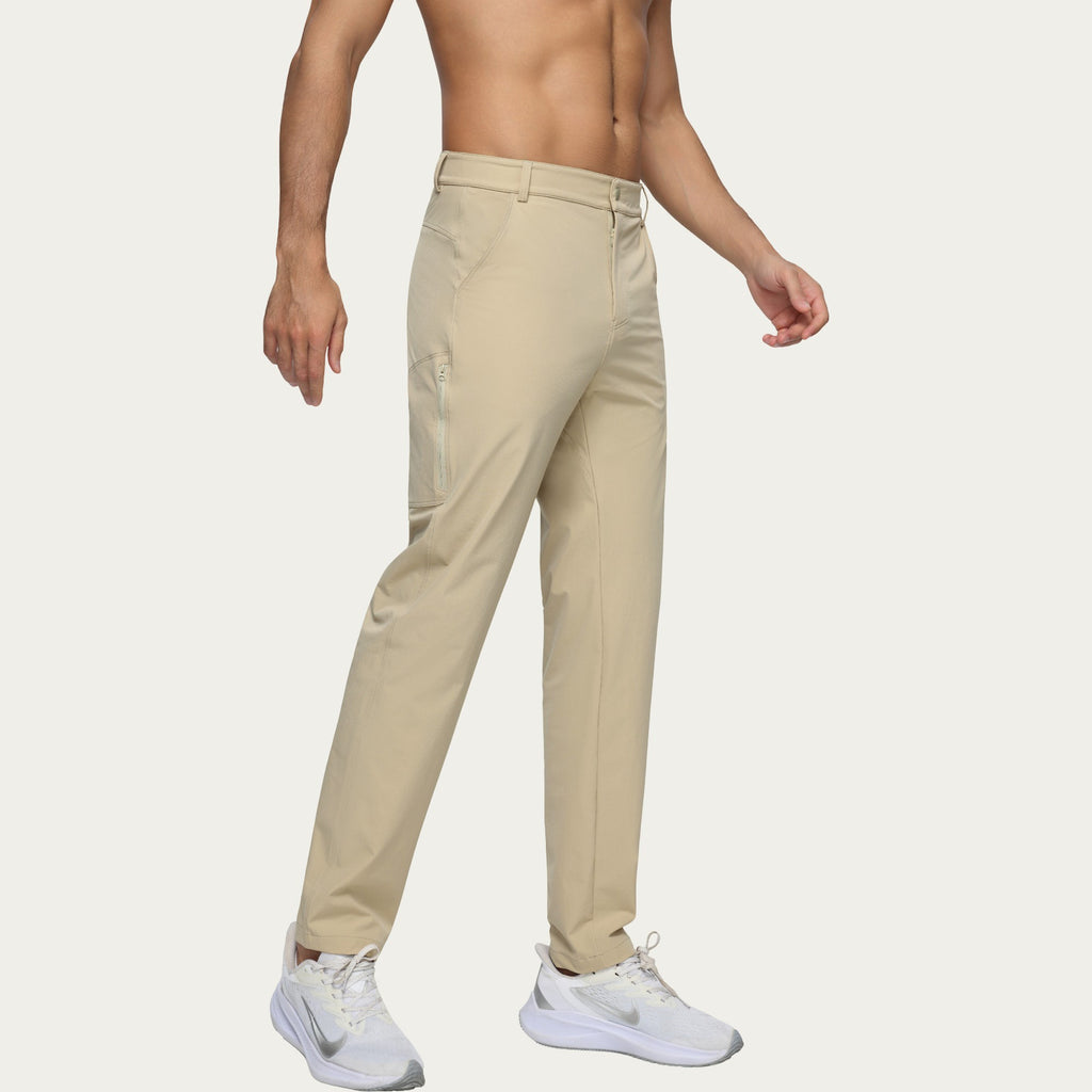 Anna-Kaci Men's Performance Stretch Pants with Button Waist Closure and Tapered Athletic Fit